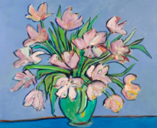 Acryl op doek, Maya Wildevuur, Bloemen, 2001